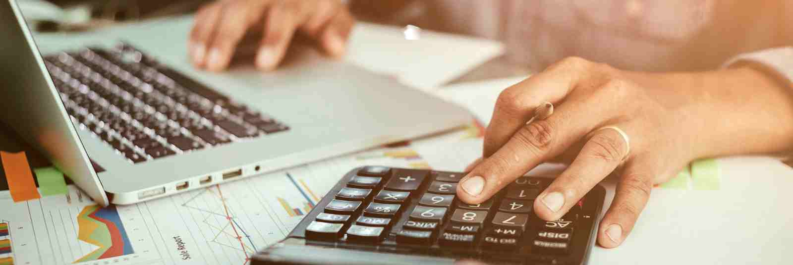 farmer at desk doing finances