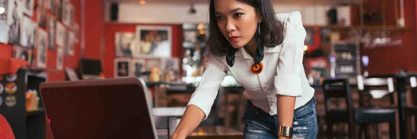 Woman looking at her computer