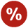 circle with percentage sign icon