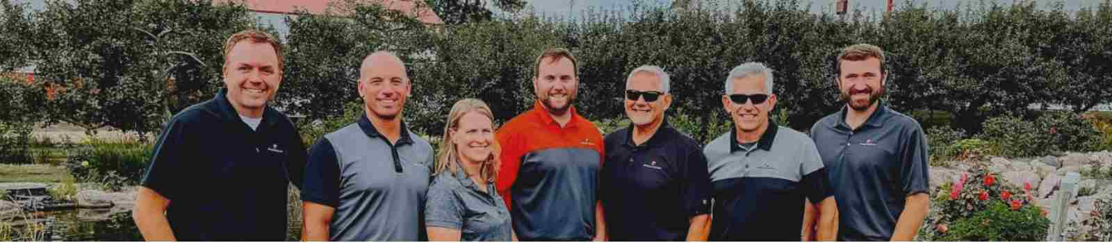 Ag team at the apple orchard